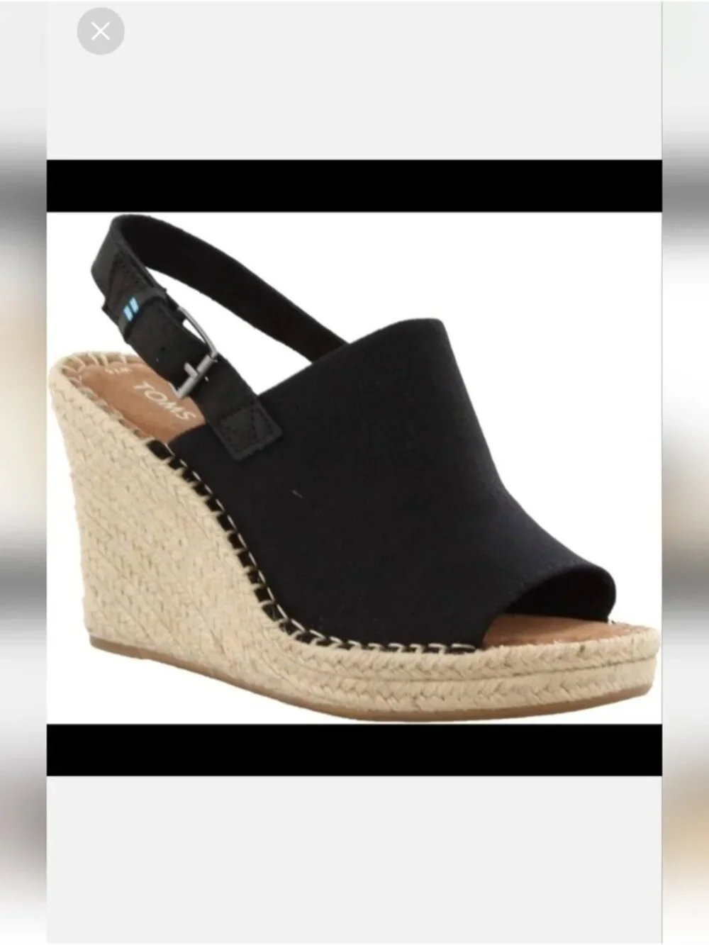 TOMS Women's Monica Black Wedge Sandals